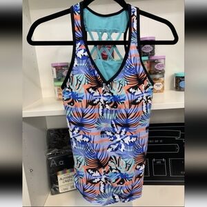 Shadow Tree Tropical Print Tankini *🤩Top Only* Swimsuit Top